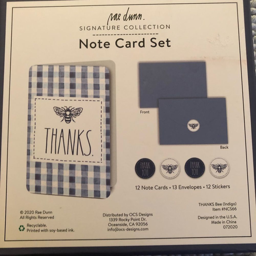 Rae Dunn thank your cards